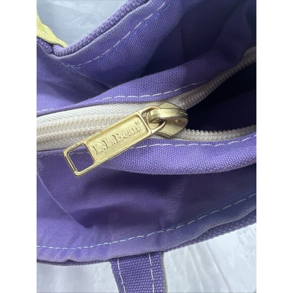 Vintage LL Bean Boat and Tote Bag USA Made Canvas 90s Purple Green Zip - Picture 5 of 12